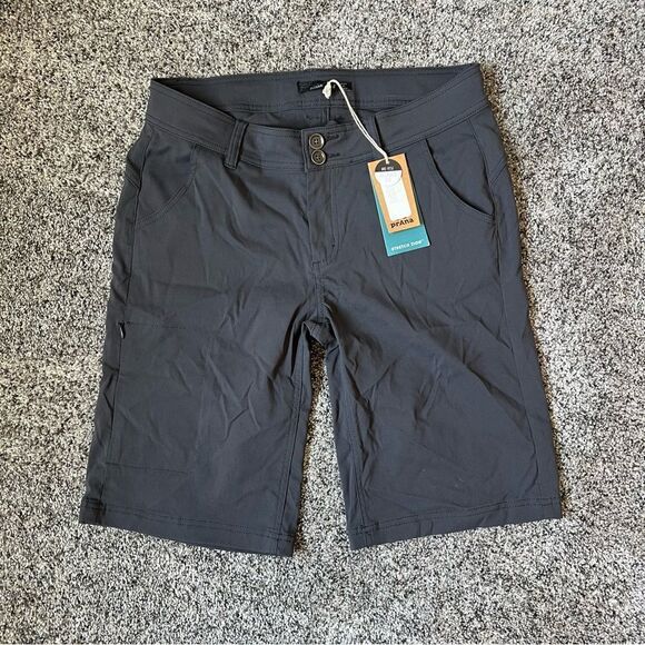 Prana Mid Rise Relaxed 11” Shorts NEW Size 8 Gray Stretchy - Picture 2 of 8